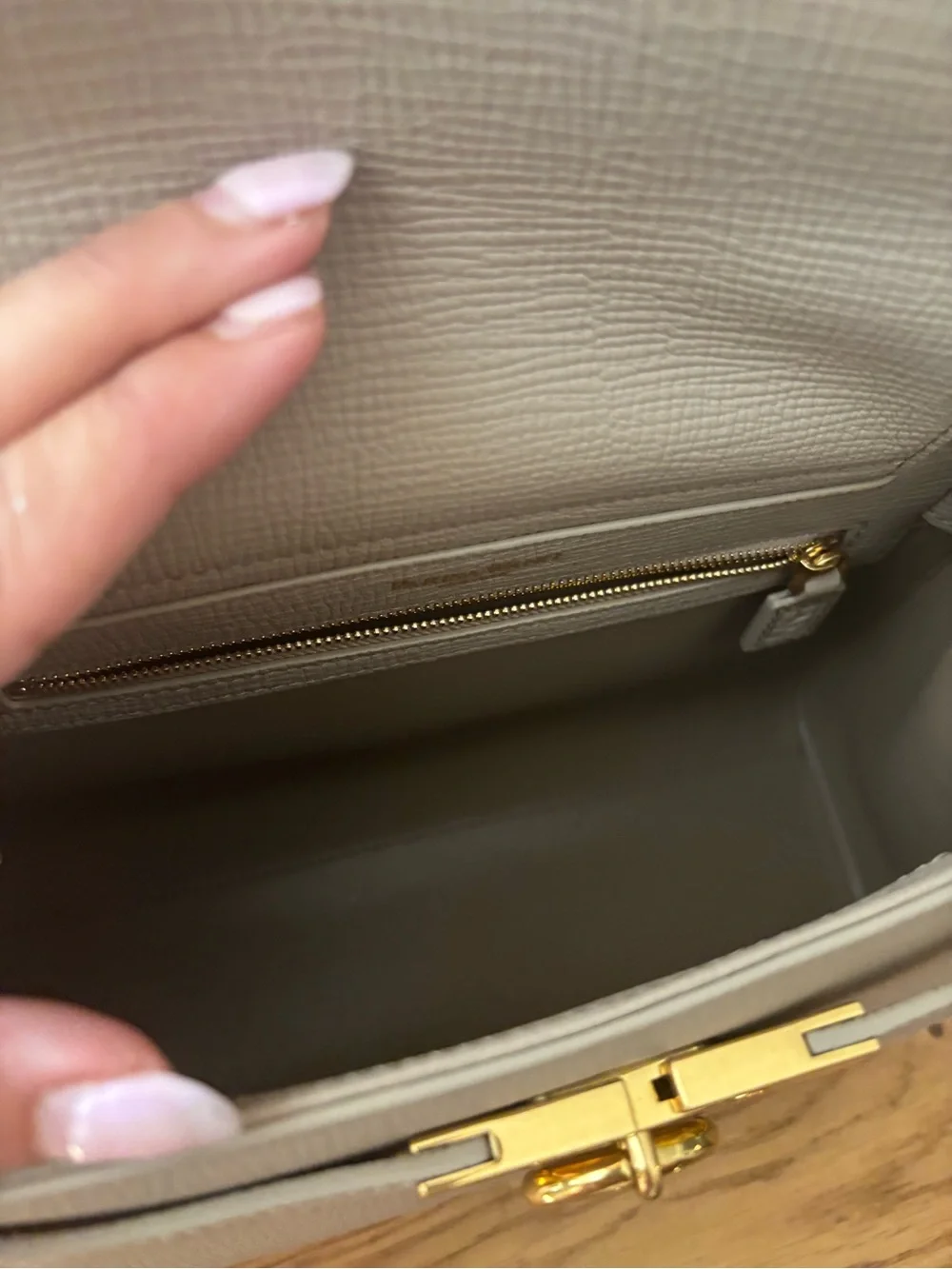 Parisa Wang Taupe Madison Leather Top-Handle Bag
